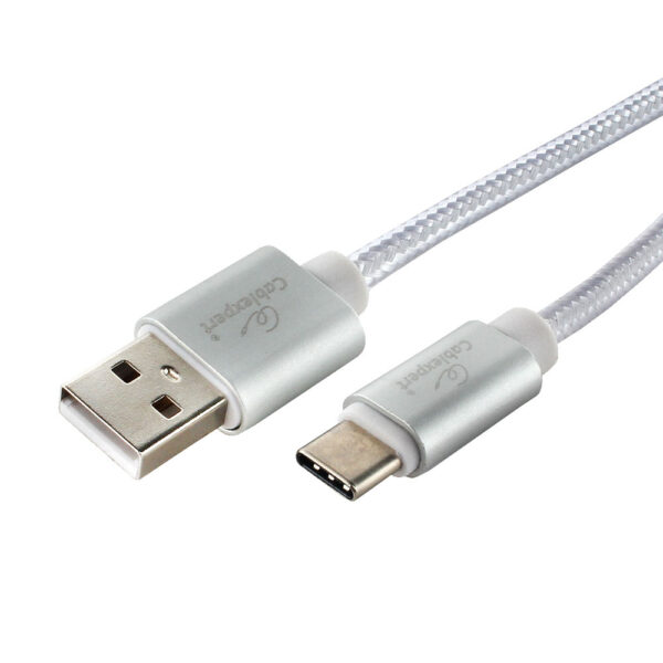 кабель usb 2.0 cablexpert cc-u-usbc01s-3m, am/typec, серия ultra, длина 3м, серебристый, блисте