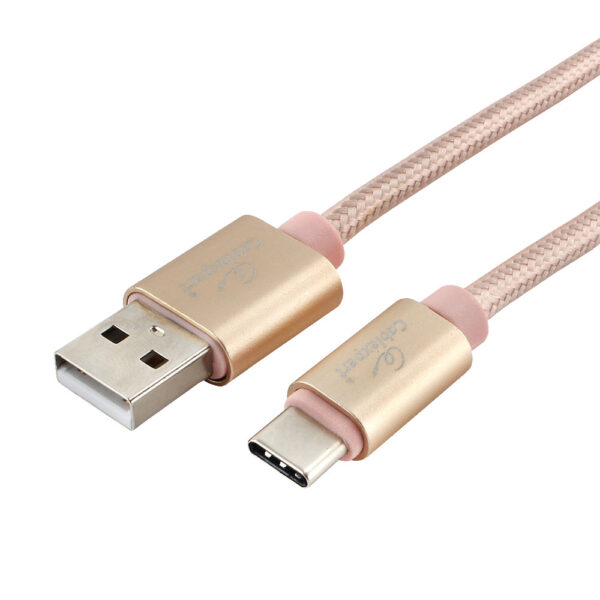 кабель usb 2.0 cablexpert cc-u-usbc02gd-1m, am/typec, серия ultra, длина 1м, золотой, блистер