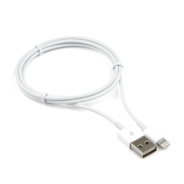 кабель usb cablexpert cc-usb-ap2mw am/apple, для iphone5/6 lightning, 1м, белый, блистер