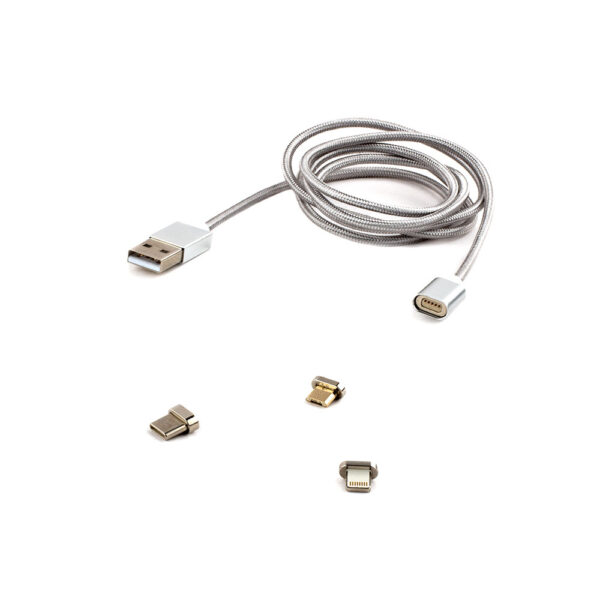 кабель магнитный usb 2.0 cablexpert cc-usb2-amlm31-1m, am/typec - microbm 5p - iphone lightning, комбо кабель, 1м, алюминиевые разъемы, коробка