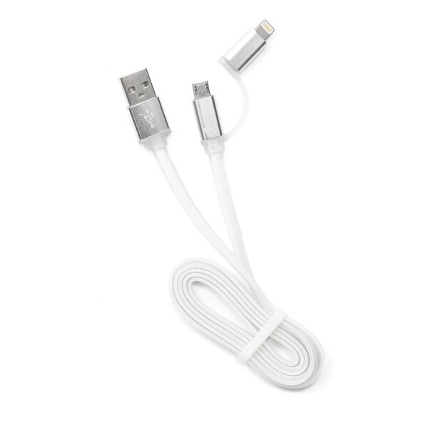 кабель usb 2.0 cablexpert cc-mapusb2w1m, am/microbm 5p - iphone lightning, 1м, комбо кабель, алюминиевые разъемы, белый, блистер