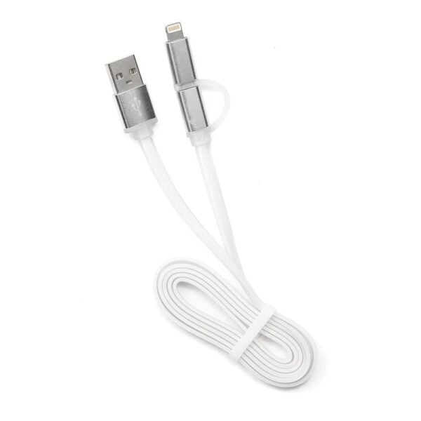 кабель usb 2.0 cablexpert cc-mapusb2w1m, am/microbm 5p - iphone lightning, 1м, комбо кабель, алюминиевые разъемы, белый, блистер