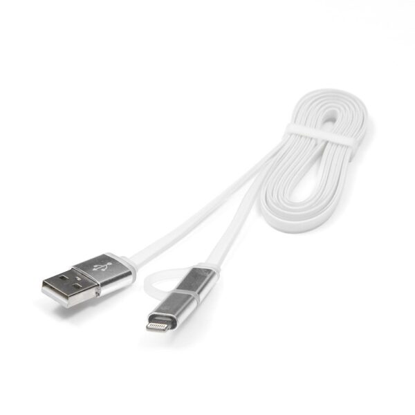 кабель usb 2.0 cablexpert cc-mapusb2w1m, am/microbm 5p - iphone lightning, 1м, комбо кабель, алюминиевые разъемы, белый, блистер