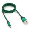 кабель usb 2.0 cablexpert cc-musb2gn1m, am/microbm 5p, 1м, нейлоновая оплетка, алюминиевые разъемы, зеленый, пакет