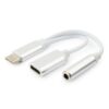 переходник usb cablexpert cca-uc3.5f-02-w, usb type-c/jack3.5 f+ type-c f, блистер