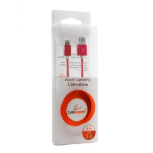 Кабель USB 2.0 Cablexpert CCB-ApUSBr1m, AM/Lightning 8P, 1м, мультиразъем USB A, армированная оплетка, разъемы розовый металлик, блистер