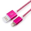 кабель usb 2.0 cablexpert ccb-apusbr1m, am/lightning 8p, 1м, мультиразъем usb a, армированная оплетка, разъемы розовый металлик, блистер