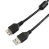 кабель удлинитель usb2.0 pro cablexpert ccf-usb2-amaf-10, am/af, 3м, экран, феррит.кольцо, черный, пакет
