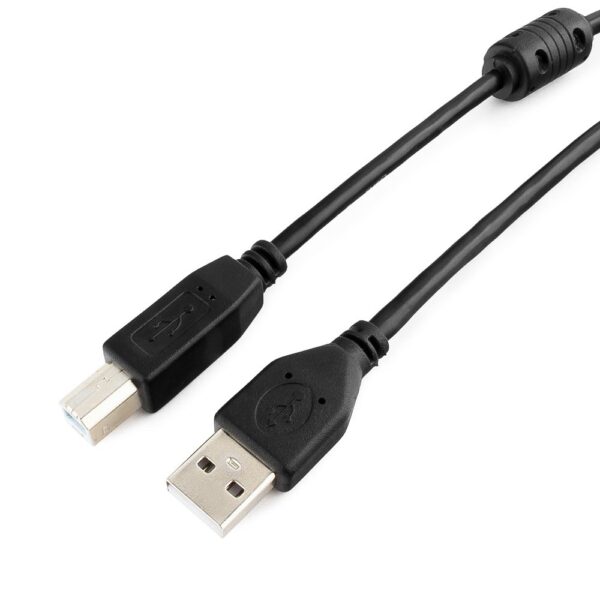 кабель usb 2.0 pro cablexpert ccf-usb2-ambm-15, am/bm, 4.5м, экран, феррит.кольцо, черный, пакет