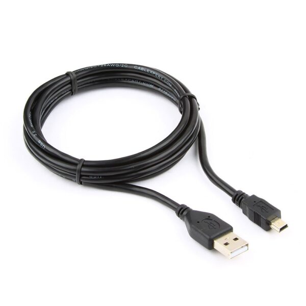 кабель usb 2.0 pro cablexpert ccp-usb2-am5p-6, am/minibm 5p, 1.8м, экран, черный, пакет