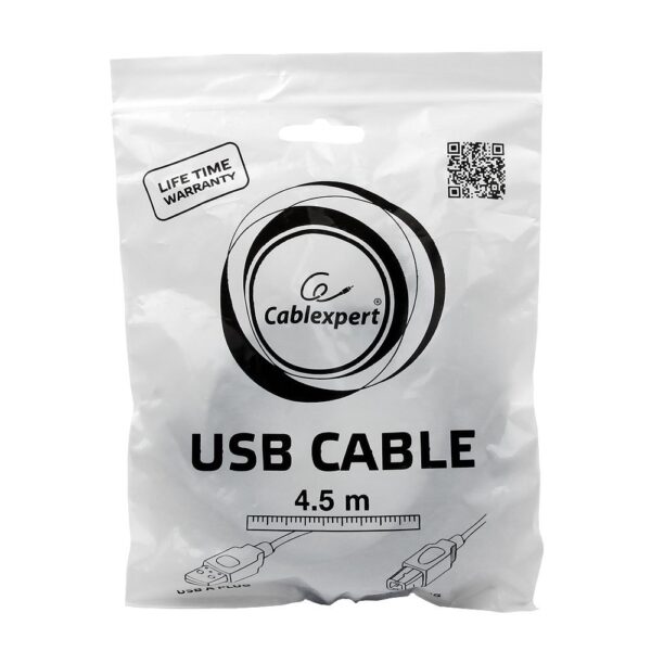кабель usb 2.0 pro cablexpert ccp-usb2-ambm-15, am/bm, 4.5м, экран, черный, пакет