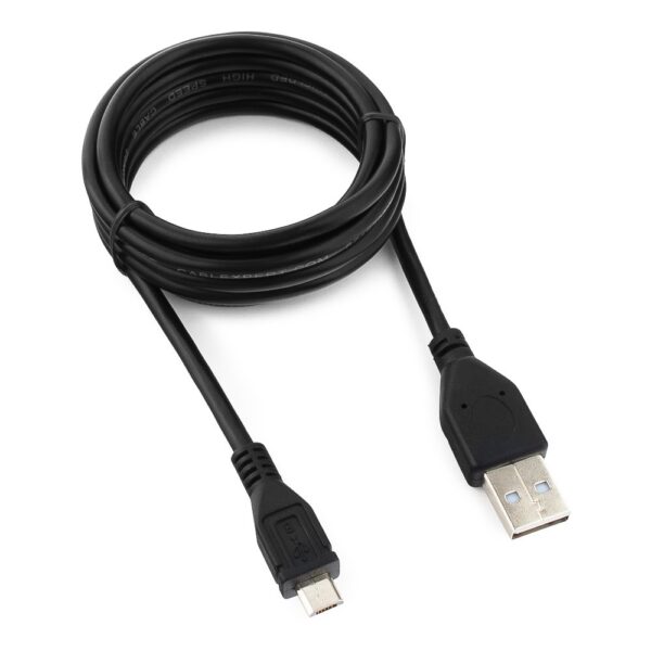 кабель usb 2.0 pro cablexpert ccp-musb2-ambm-6, am/microbm 5p, 1.8м, экран, черный, пакет