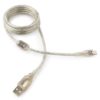 кабель usb 2.0 pro cablexpert ccp-musb2-ambm-6-tr, am/microbm, 1,8м, экран, феррит.кольцо, прозрачный, пакет