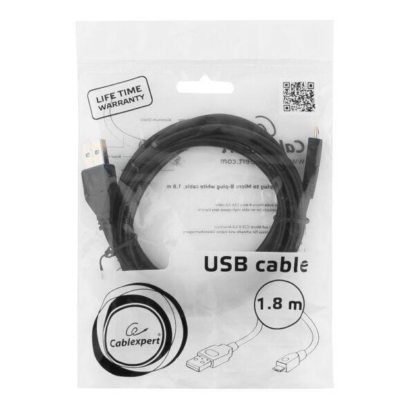 кабель usb 2.0 pro cablexpert ccp-musb2-ambm-6, am/microbm 5p, 1.8м, экран, черный, пакет