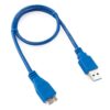 кабель usb 3.0 pro cablexpert ccp-musb3-ambm-0.5m, am/microbm 9p, 50см, экран, синий