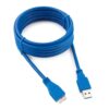 кабель usb 3.0 pro cablexpert ccp-musb3-ambm-1, am/microbm 9p, 30см, экран, синий, пакет
