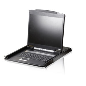 ATEN CL1000N-ATA-RG Консоль управления, для KVM-переключателей, электрон., 19", SVGA+KBD+MOUSE PS/2, с KVM-шнуром PS/2 1.8м., LCD экран 19", лат./рус. клавиатура, (1280x1024,DDC2B)