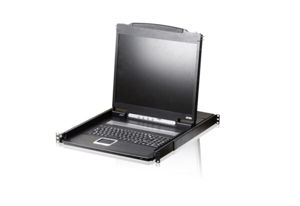 aten cl1000n-ata-rg консоль управления, для kvm-переключателей, электрон., 19", svga+kbd+mouse ps/2, с kvm-шнуром ps/2 1.8м., lcd экран 19", лат./рус. клавиатура, (1280x1024,ddc2b)