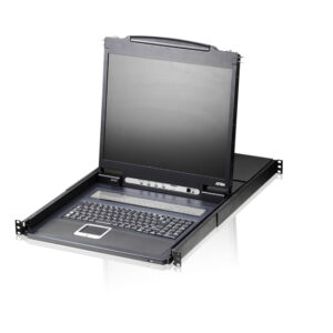 ATEN CL1308N-ATA-RG Переключатель, электрон., KVM, 1 user консоль LCD 19", 8 cpu PS2/USB+VGA, с KVM-шнурами PS2 1х1.8м., USB 1x1.8м., 1280x1024, 1U 19", исп.спец.шнуры, OSD, каскад 128, лат./рус.клавиатура