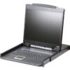 aten cl3000n-ata-rg консоль управления, для kvm-переключателей, 19", svga+kbd+mouse ps/2,usb, с kvm-шнуром usb 1.8м, lcd/жк экран 19", лат./рус.клав