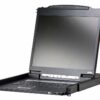 aten cl3000n-ata-rg консоль управления, для kvm-переключателей, 19", svga+kbd+mouse ps/2,usb, с kvm-шнуром usb 1.8м, lcd/жк экран 19", лат./рус.клав