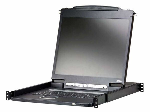 aten cl3000n-ata-rg консоль управления, для kvm-переключателей, 19", svga+kbd+mouse ps/2,usb, с kvm-шнуром usb 1.8м, lcd/жк экран 19", лат./рус.клав