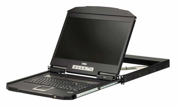 aten cl3100nx-ata-rg консоль управления, для kvm-переключателей, 19", vga+kbd+mouse+speaker usb, с kvm-шнуром usb 1.8м, lcd/жк экран 18.5", лат./рус.клав