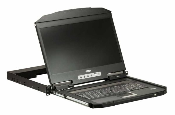 aten cl3700nw-ata-rg консоль управления, для kvm-переключателей, 19", hdmi+kbd+mouse+speaker usb, с kvm-шнуром usb 1.8м, lcd/жк экран 18.5", лат./рус.клав