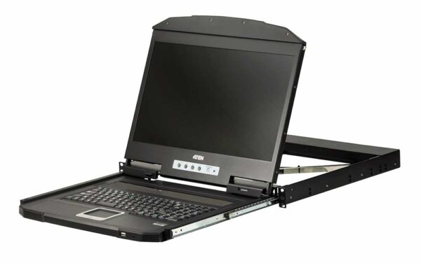 aten cl3700nw-ata-rg консоль управления, для kvm-переключателей, 19", hdmi+kbd+mouse+speaker usb, с kvm-шнуром usb 1.8м, lcd/жк экран 18.5", лат./рус.клав