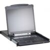 aten cl5708im-ata-rg переключатель/switch, kvm, 1 local user ps2/usb/vga консоль lcd 17"+32 ip user => 8 cpu/портов/port ps2/usb+vga, с kvm-шнурами usb 2x1.8м, 1280x1024, 1u 19", исп.спец.шнуры, osd, каскад 256, лат./рус.клав.