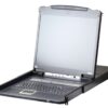 aten cl5708in-ata-rg переключатель/switch, kvm, 1 local user ps2/usb/vga консоль lcd 19"+32 ip user => 8 cpu/портов/port ps2/usb+vga, с kvm-шнурами usb 2x1.8м, 1280x1024, 1u 19", исп.спец.шнуры, osd, каскад 256, лат./рус.клав.