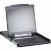 aten cl5708in-ata-rg переключатель/switch, kvm, 1 local user ps2/usb/vga консоль lcd 19"+32 ip user => 8 cpu/портов/port ps2/usb+vga, с kvm-шнурами usb 2x1.8м, 1280x1024, 1u 19", исп.спец.шнуры, osd, каскад 256, лат./рус.клав.