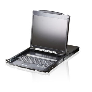 ATEN CL5800N-ATA-RG Консоль управления, для KVM-переключателей, электрон., 19", SVGA+KBD+MOUSE PS/2,USB, с KVM-шнуром USB 1.8м, LCD экран 19", лат./рус. клав., (выход на вторую конс., 1280x1024 75Hz, DDC2B, крепление DUAL RAIL, доп.порт USB A-типа Female)