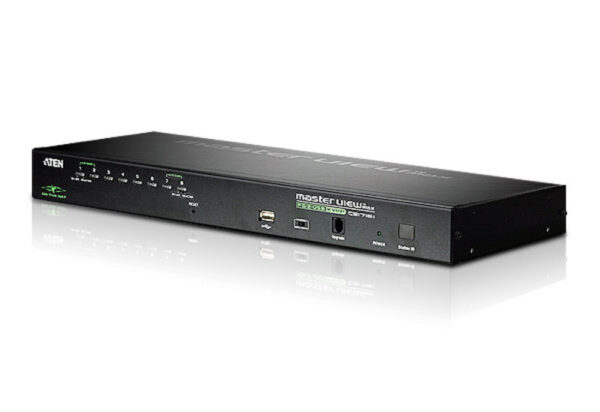 aten cs1708i-at-g переключатель, электрон., kvm, 1 local user ps2/usb+vga+1 ip, 8 cpu ps2/usb+vga, со шнурами ps/2 1.8м/usb 1.8м., 1600x1200 удал.конс/2048x1536 локал.конс, 1u 19", исп.спец.шнуры, osd, каскад. до 128