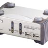 aten cs1732ac-at kvm-переключатель, vga/svga+kbd+mouse+audio, 1> 2 блока/порта/port ps/2,usb, c kvm-шнурами usb 2х1.2 м.