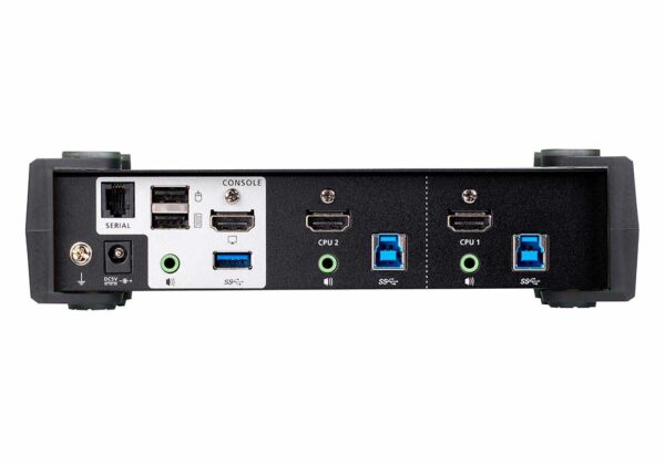 aten cs1822-at-g kvm-переключатель, kvm+audio+usb 3.1 gen1, 1> 2 блока/порта/port usb, компл.шнур.:hdmi,usb,audio 2х1.2м.