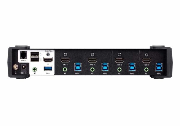 aten cs1824-at-g kvm-переключатель, kvm+audio+usb 3.1 gen1, 1> 4 блока/порта/port usb, компл.шнур.:hdmi,usb,audio 4х1.2м.