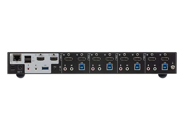 aten cs1844-at-g kvm-переключатель, kvm audio+usb 3.1 gen1, 1> 4 блока/порта/port usb с 2 вых.hdmi, со шнурами hdmi/audio*4шт+usb*2шт