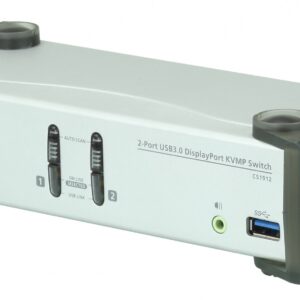 ATEN CS1912-AT-G KVM-переключатель, DP+KBD+MOUSE, 1> 2 блока/порта/port USB, c KVM-шнурами DP 2x1.5м.+USB 2х1.8 м.