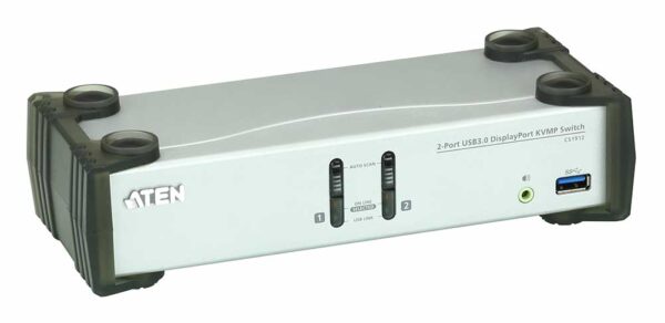 aten cs1912-at-g kvm-переключатель, dp+kbd+mouse, 1> 2 блока/порта/port usb, c kvm-шнурами dp 2x1.5м.+usb 2х1.8 м.