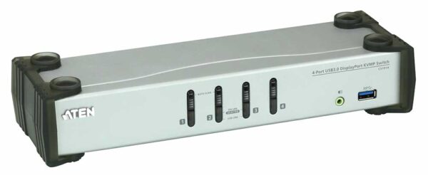 aten cs1914-at-g kvm-переключатель, dp+kbd+mouse, 1> 4 блока/порта/port usb, c kvm-шнурами dp 4x1.5м.+usb 4х1.8 м.