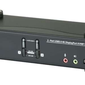 ATEN CS1922-AT-G KVM-переключатель, DP+KBD+MOUSE, 1> 2 блока/порта/port USB, c KVM-шнурами DP 2x1.5м.+USB 2х1.8 м.