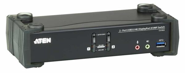 aten cs1922-at-g kvm-переключатель, dp+kbd+mouse, 1> 2 блока/порта/port usb, c kvm-шнурами dp 2x1.5м.+usb 2х1.8 м.