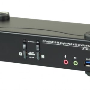 ATEN CS1922M-AT-G KVM-переключатель, DP+KBD+MOUSE, 1> 2 блока/порта/port USB, c KVM-шнурами DP 2x1.5м.+USB 2х1.8 м.