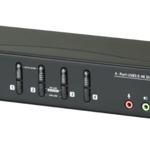 ATEN CS1924-AT-G KVM-переключатель, DP+KBD+MOUSE, 1> 4 блока/порта/port USB, c KVM-шнурами DP 4x1.5м.+USB 4х1.8 м.