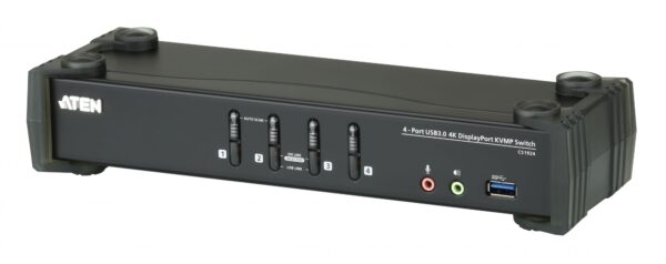 aten cs1924-at-g kvm-переключатель, dp+kbd+mouse, 1> 4 блока/порта/port usb, c kvm-шнурами dp 4x1.5м.+usb 4х1.8 м.