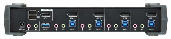 aten cs1924-at-g kvm-переключатель, dp+kbd+mouse, 1> 4 блока/порта/port usb, c kvm-шнурами dp 4x1.5м.+usb 4х1.8 м.