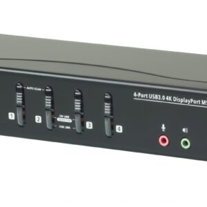 ATEN CS1924M-AT-G KVM-переключатель, DP+KBD+MOUSE, 1> 4 блока/порта/port USB, c KVM-шнурами DP 4x1.5м.+USB 4х1.8 м.