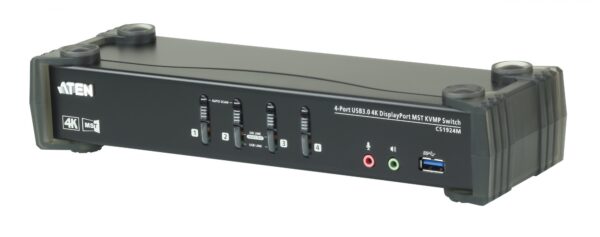 aten cs1924m-at-g kvm-переключатель, dp+kbd+mouse, 1> 4 блока/порта/port usb, c kvm-шнурами dp 4x1.5м.+usb 4х1.8 м.