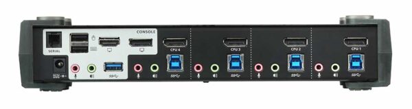 aten cs1924m-at-g kvm-переключатель, dp+kbd+mouse, 1> 4 блока/порта/port usb, c kvm-шнурами dp 4x1.5м.+usb 4х1.8 м.